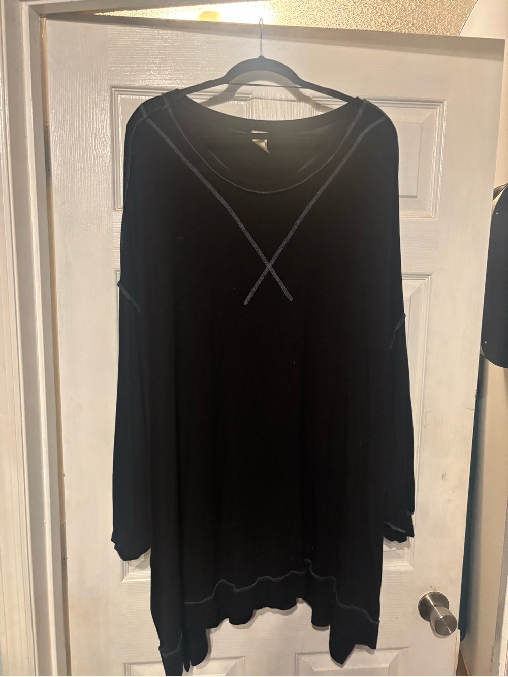We The Free Black Long-Sleeve Tunic with Contrast Stitching